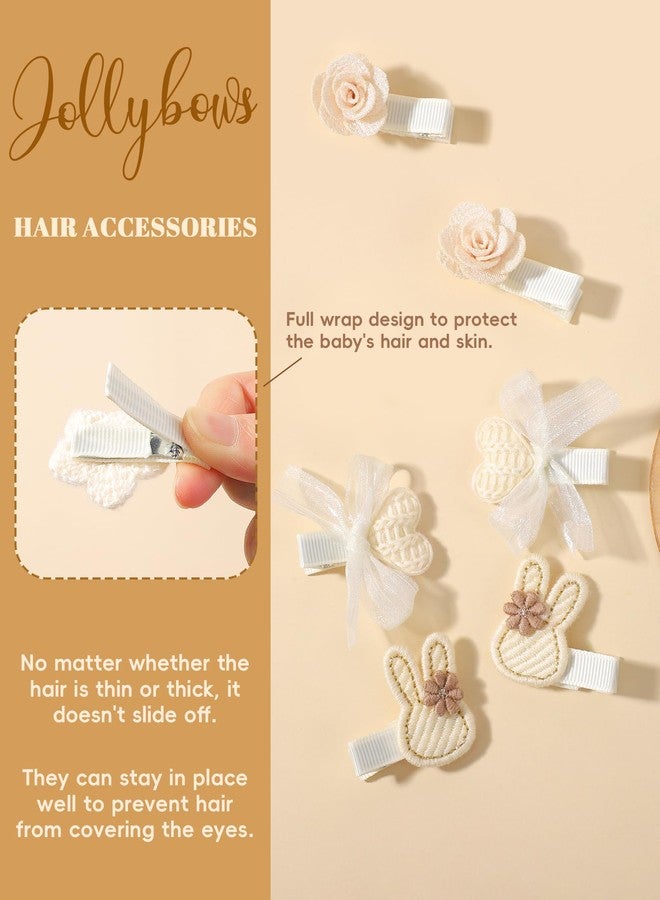 Jollybows 20Pcs Baby Bow Clips Toddler Hair Clips Baby Girl Hair Clips Fully Covered Barrettes Bows, Hearts, Flowers, Bunnies Clips for Hair Accessories for Babies and Kids - Image 2